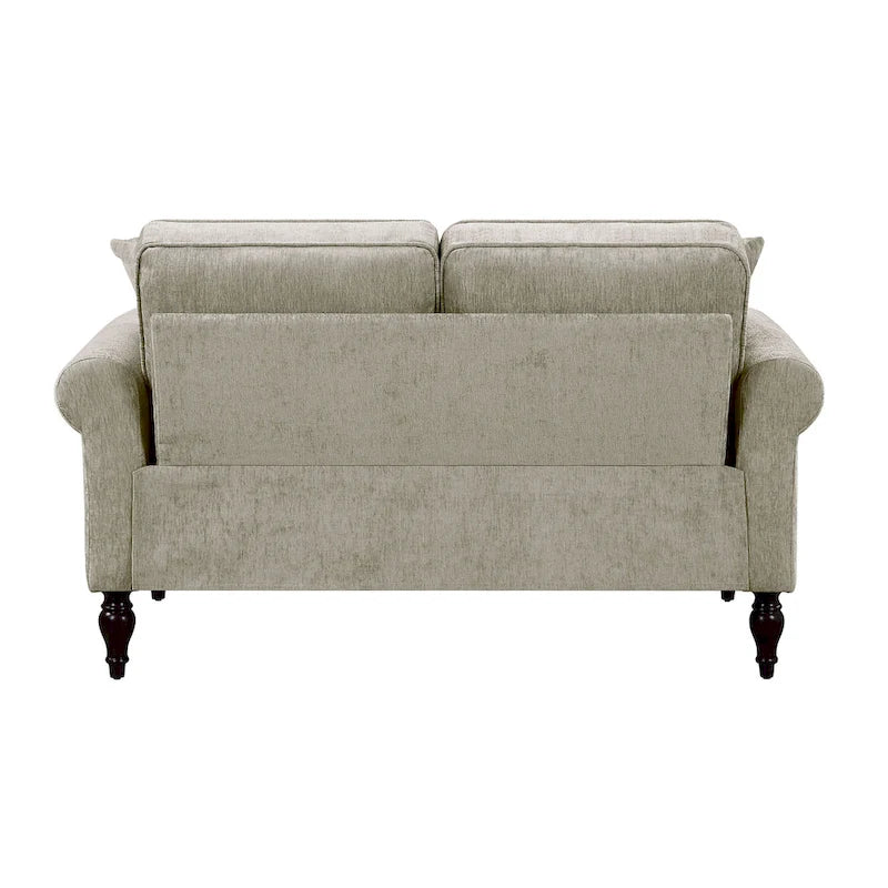 Causeuse en chenille traditionnelle avec plusieurs coussins