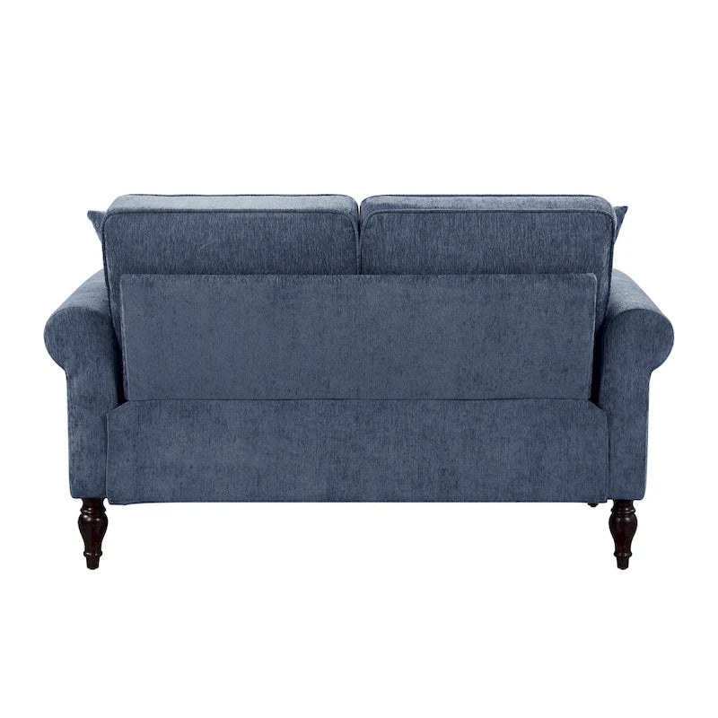Causeuse en chenille traditionnelle avec plusieurs coussins