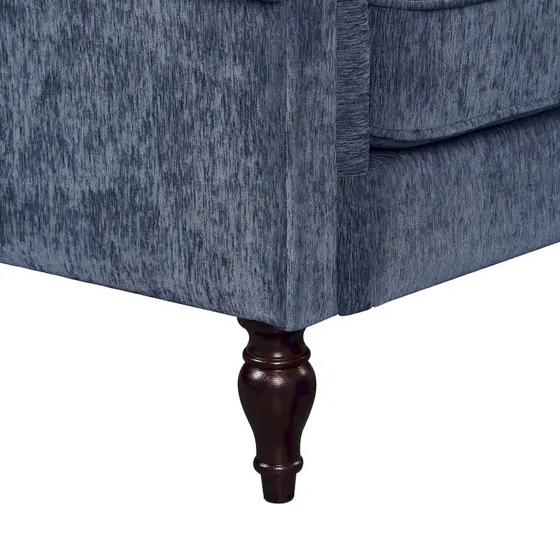 Causeuse en chenille traditionnelle avec plusieurs coussins