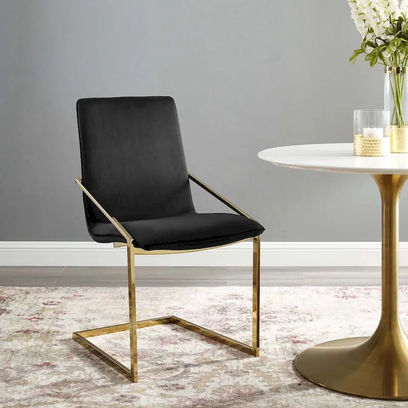 Fauteuil de salle à manger en velours Wlach