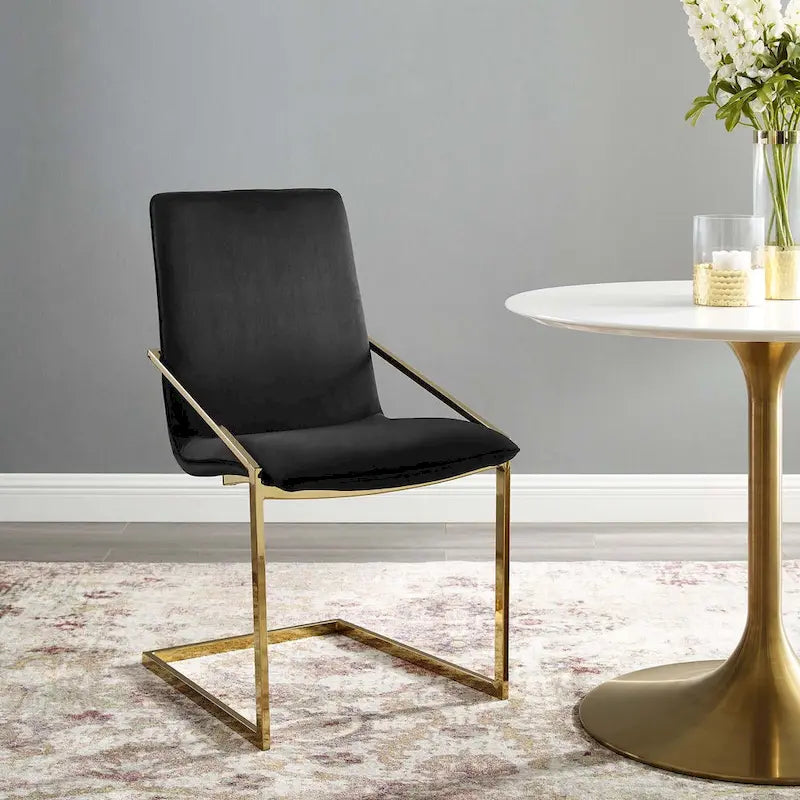 Fauteuil de salle à manger en velours Wlach