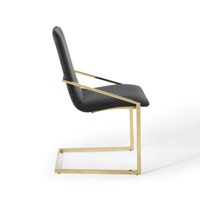 Fauteuil de salle à manger en velours Wlach