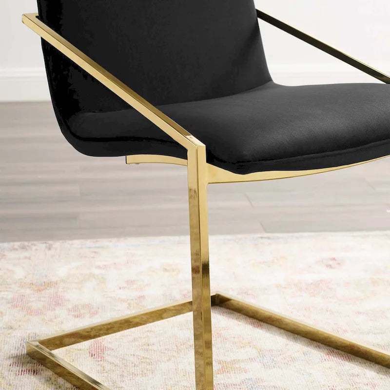 Fauteuil de salle à manger en velours Wlach
