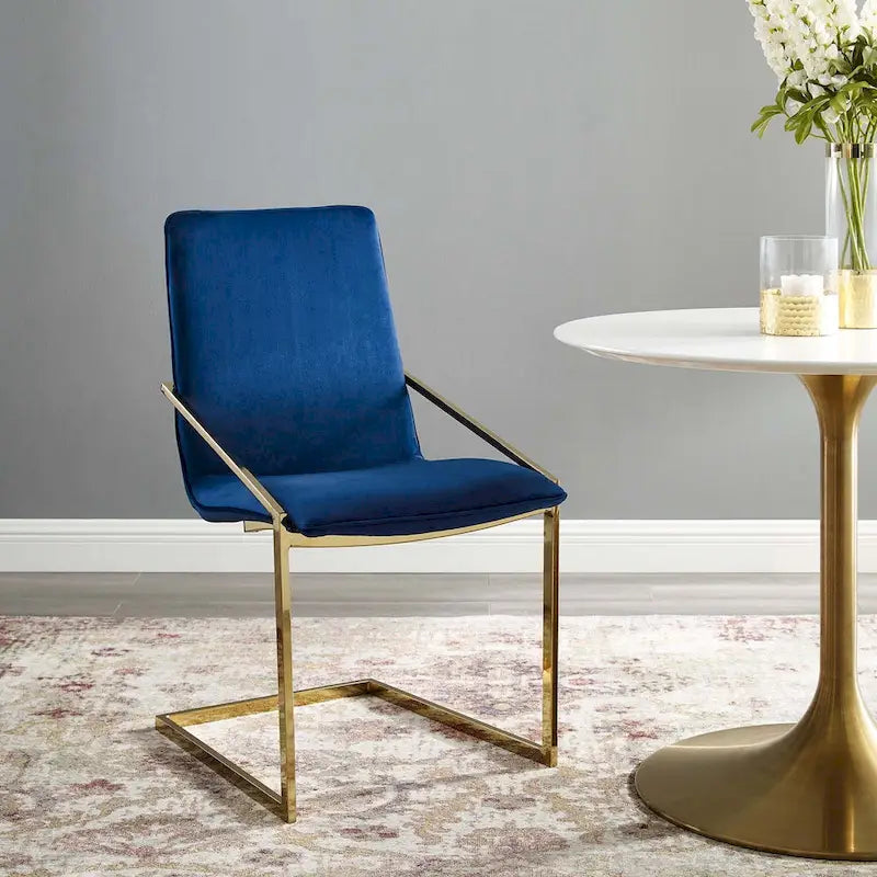 Fauteuil de salle à manger en velours Wlach