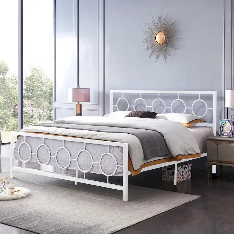 Francoise Modern Iron King Bed Frame by 