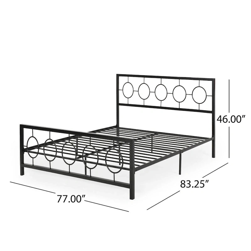 Cadre de lit king-size en fer moderne Françoise par