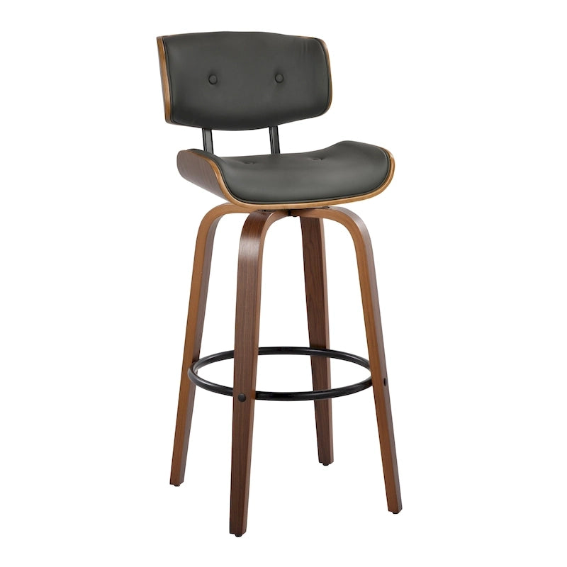 Tabouret de bar Leksand 30 à hauteur fixe avec pieds en bois courbé (lot de 2)