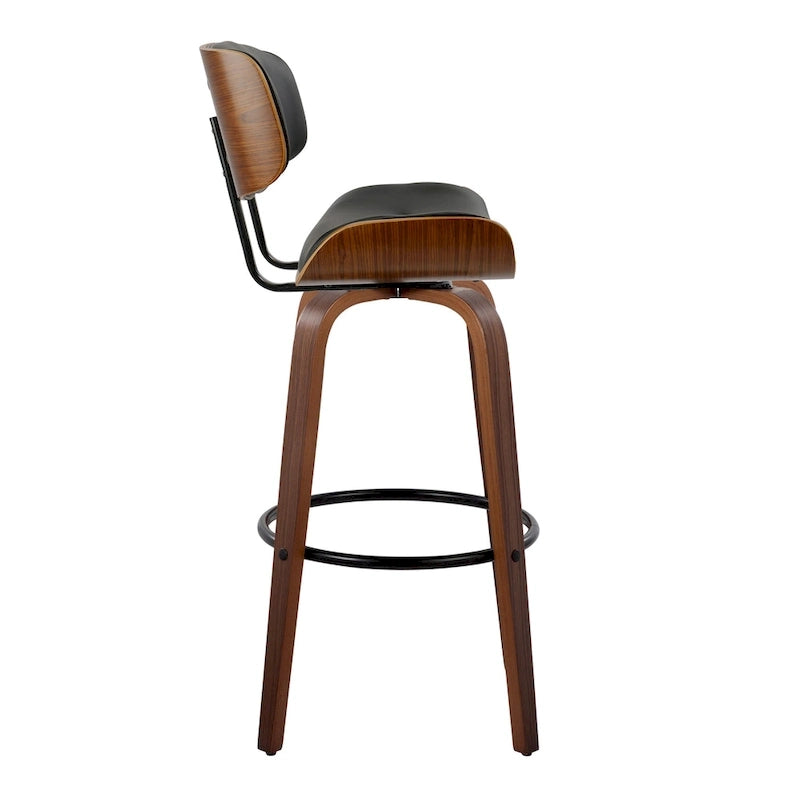 Tabouret de bar Leksand 30 à hauteur fixe avec pieds en bois courbé (lot de 2)