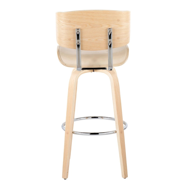 Tabouret de bar Leksand 30 à hauteur fixe avec pieds en bois courbé (lot de 2)
