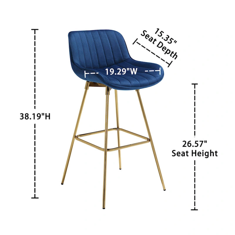 Tabourets de Bar Pivotants en Velours Art Leon (lot de 2)