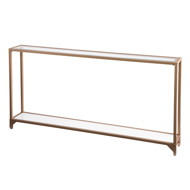 Console étroite Grant avec étagère en verre