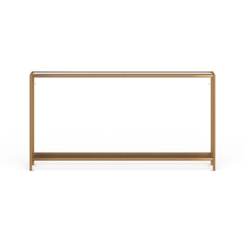 Console étroite Grant avec étagère en verre