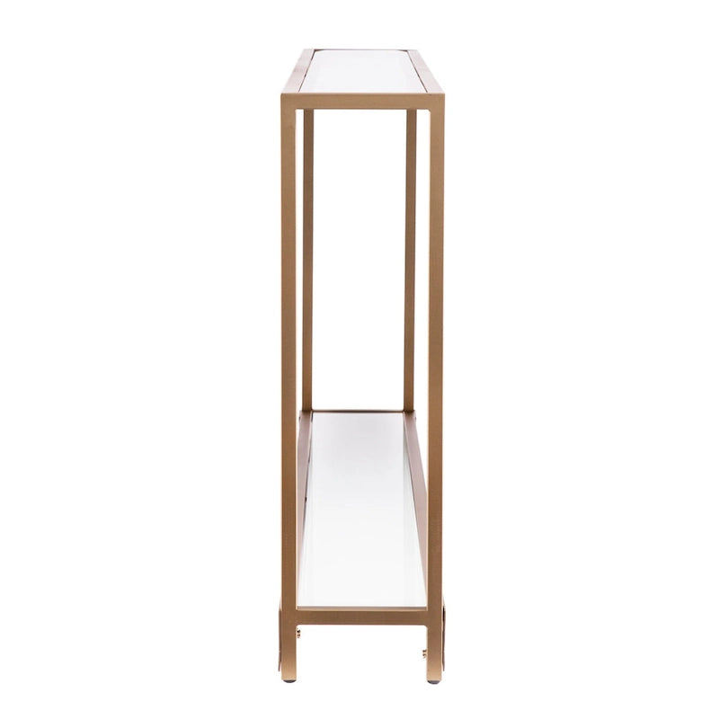Console étroite Grant avec étagère en verre
