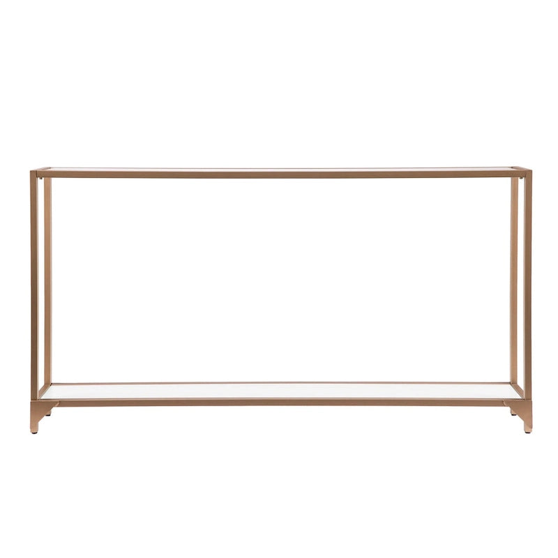 Console étroite Grant avec étagère en verre