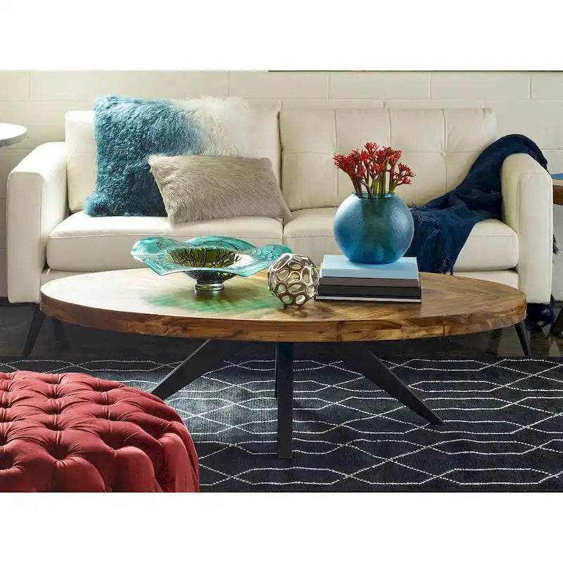  Panko Rustic Farmhouse Acacia Wood Coffee Table