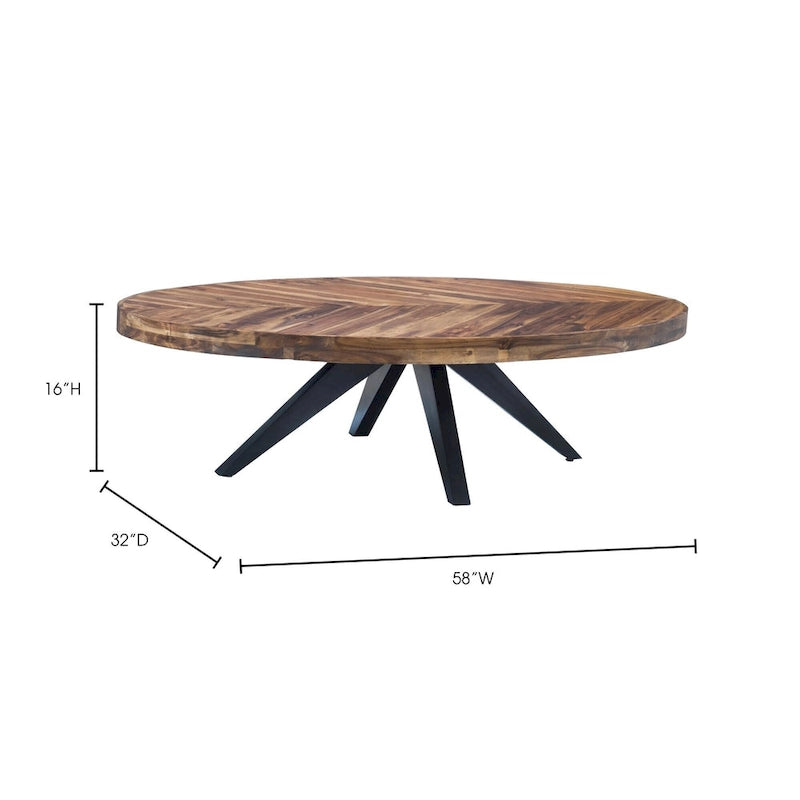 Table basse Panko Rustic Farmhouse en bois d'acacia