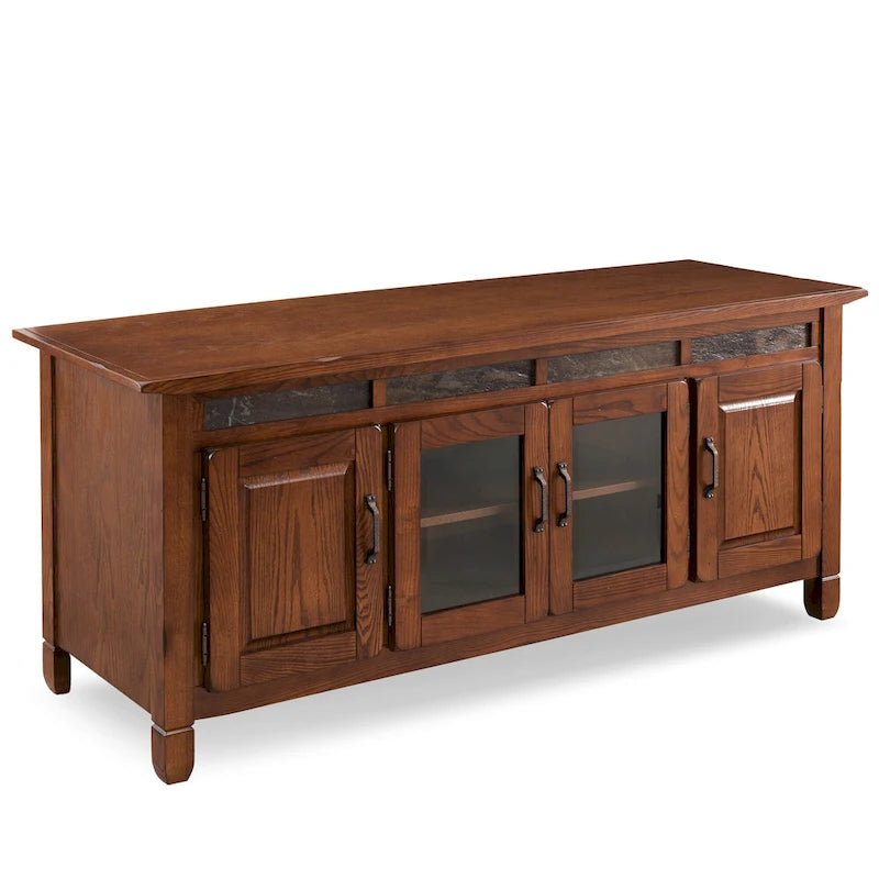 Meuble TV de rangement fermé en chêne rustique