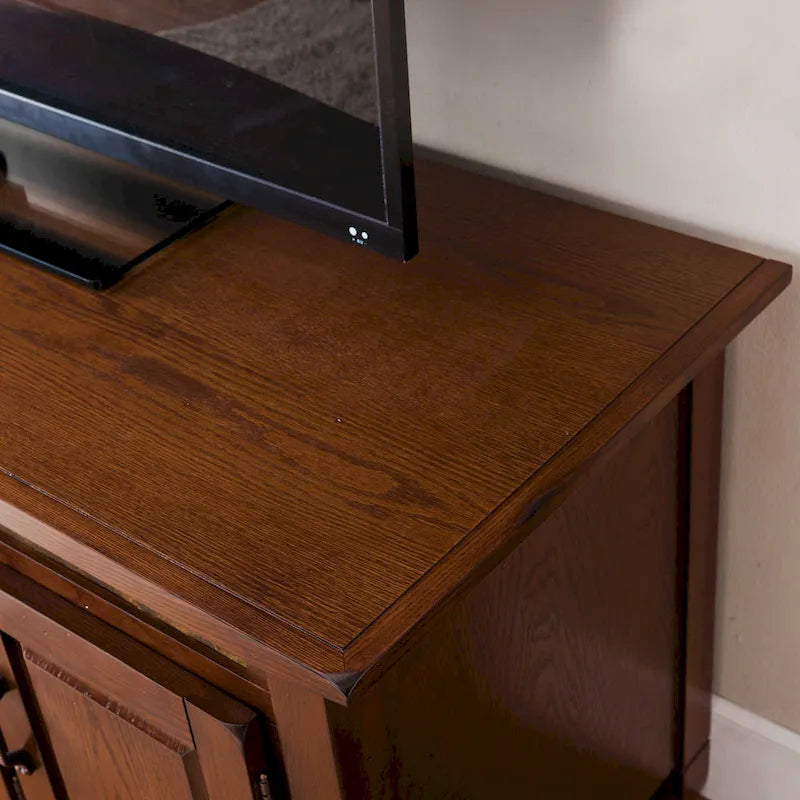 Meuble TV de rangement fermé en chêne rustique