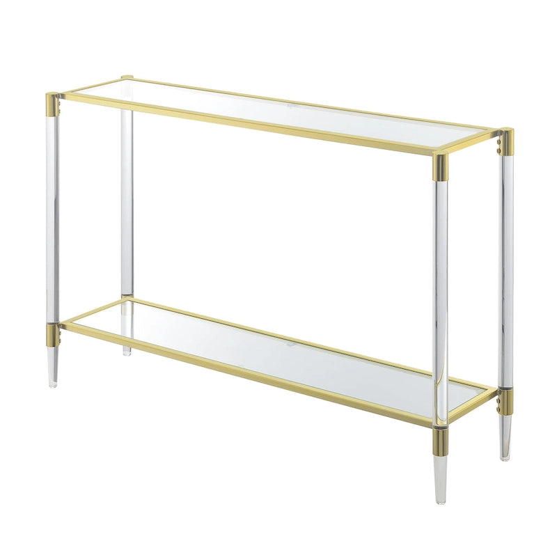 Table console en verre acrylique à 2 niveaux Royal Crest de Convenience Concepts