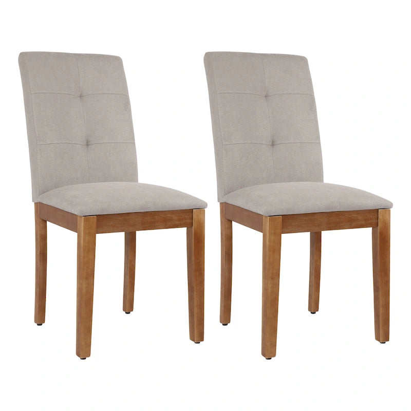 Chaises de salle à manger capitonnées avec dossier haut touffeté et pieds brossés