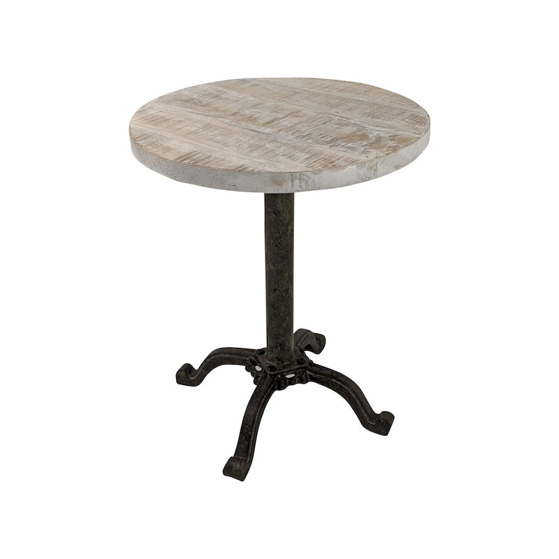  Colton Adjustable Vintage Table - Natural Driftwood Top - Aged Iron Base