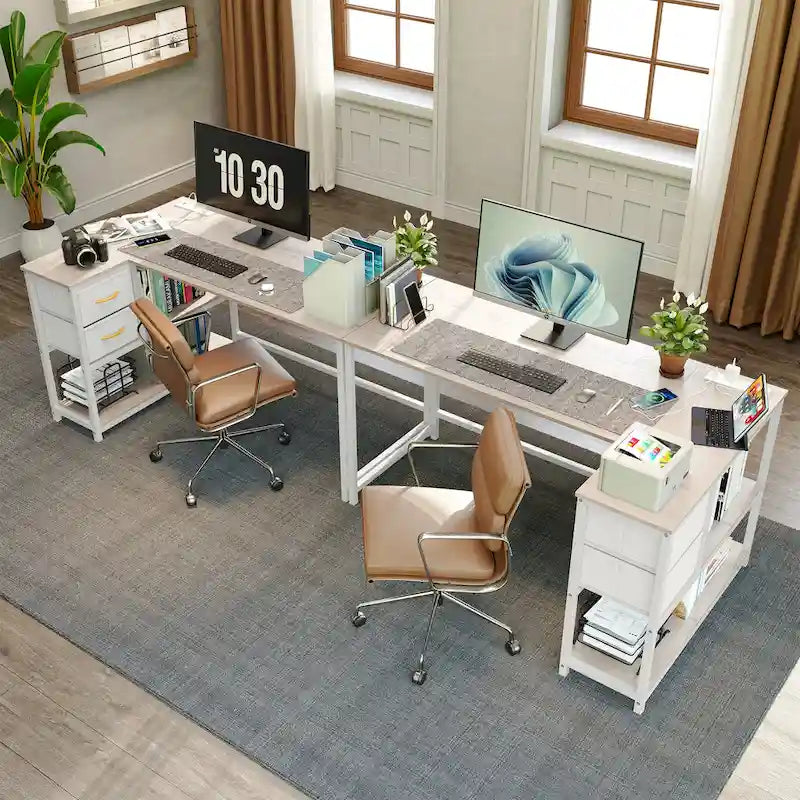 Bureau d'angle avec tiroir, bureau d'écriture, bureau d'ordinateur d'angle avec étagères et station de charge