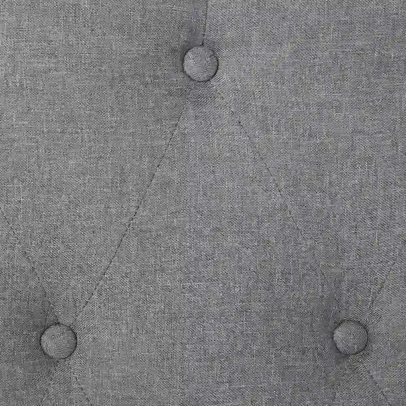 Lit gris à oreilles capitonné en losanges