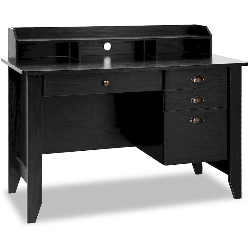 Bureau d'ordinateur en bois Table de bureau d'étude avec tiroirs
