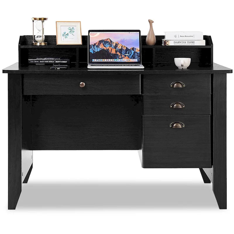 Bureau d'ordinateur en bois Table de bureau d'étude avec tiroirs