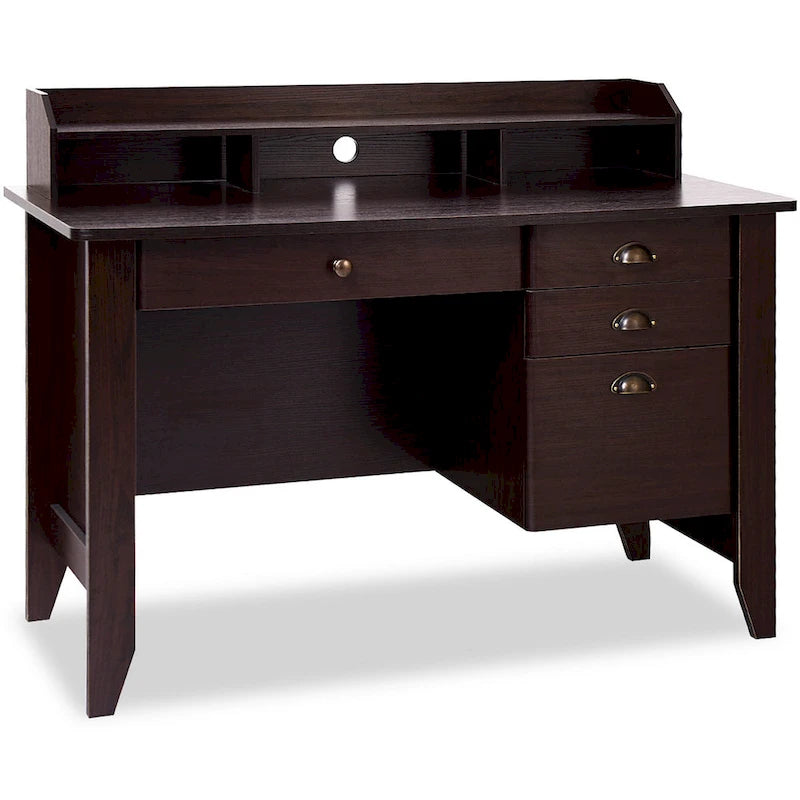 Bureau d'ordinateur en bois Table de bureau d'étude avec tiroirs