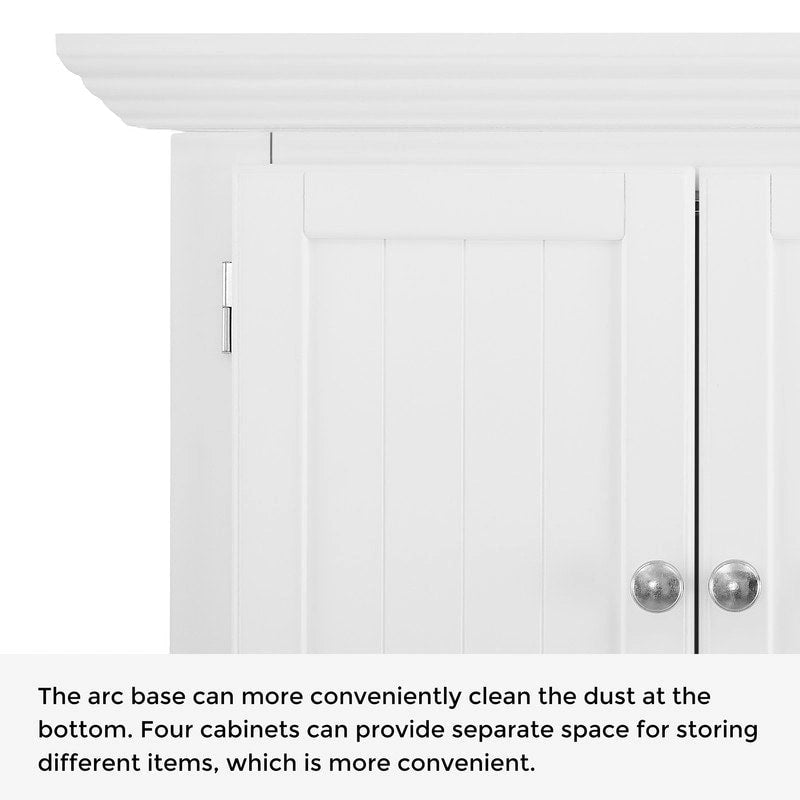 Meuble de rangement haut d'angle pour salle de bain, meuble de rangement au sol avec 8 portes et 4 étagères pour salle de bain, salon