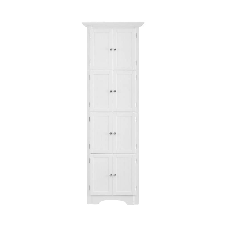 Meuble de rangement haut d'angle pour salle de bain, meuble de rangement au sol avec 8 portes et 4 étagères pour salle de bain, salon