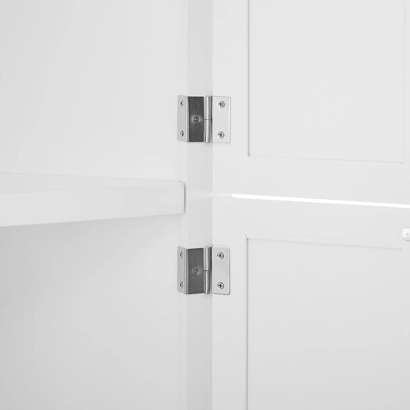 Meuble de rangement haut d'angle pour salle de bain, meuble de rangement au sol avec 8 portes et 4 étagères pour salle de bain, salon