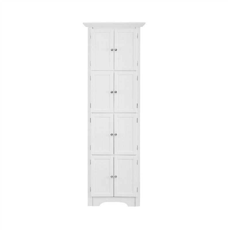Meuble de rangement haut d'angle pour salle de bain, meuble de rangement au sol avec 8 portes et 4 étagères pour salle de bain, salon