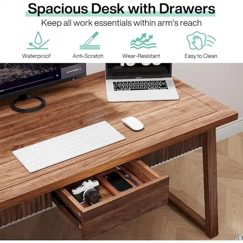 Bureau de direction en bois massif avec tiroir