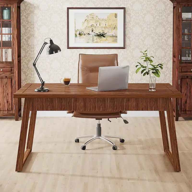 Bureau de direction en bois massif avec tiroir