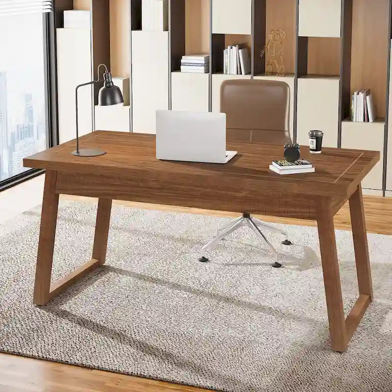 Bureau de direction en bois massif avec tiroir