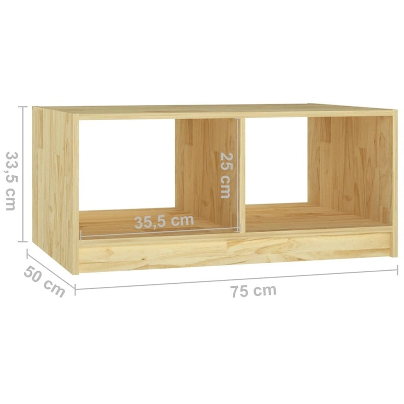 Table Basse en Pin Massif 29,5x13,2 Table d'Appoint Canapé Multicolore - 29,5 x 19,7 x 13,2