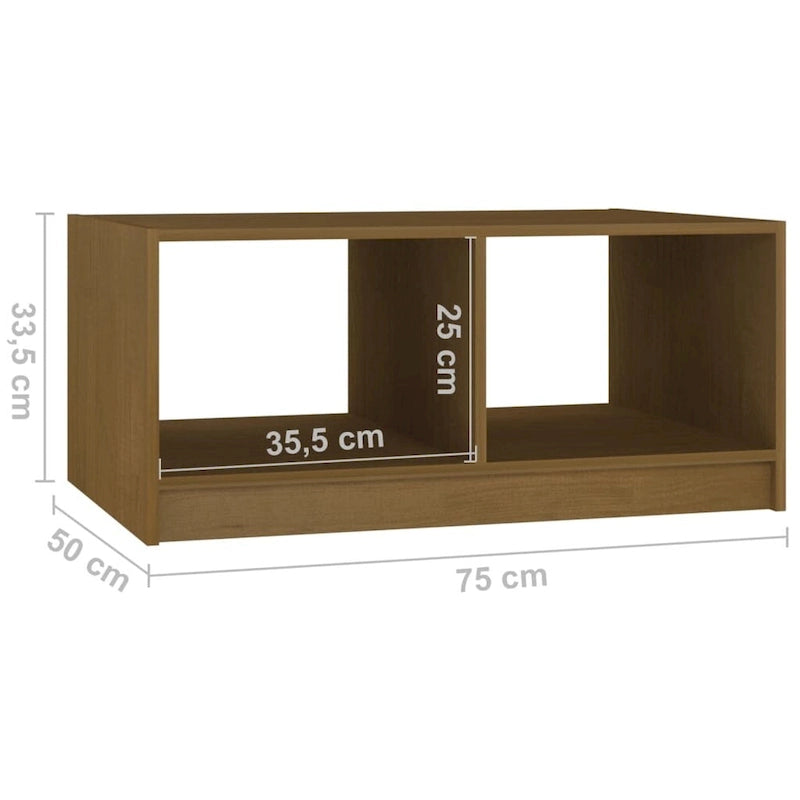 Table Basse en Pin Massif 29,5x13,2 Table d'Appoint Canapé Multicolore - 29,5 x 19,7 x 13,2