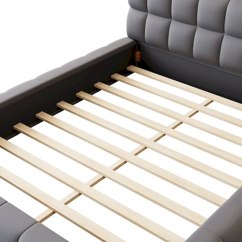 Cadre de lit plateforme Queen Size en tissu épais