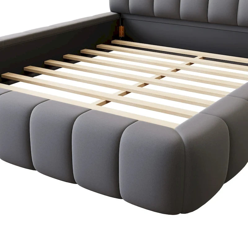Cadre de lit plateforme Queen Size en tissu épais