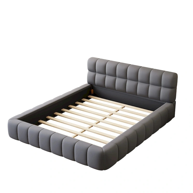 Cadre de lit plateforme Queen Size en tissu épais