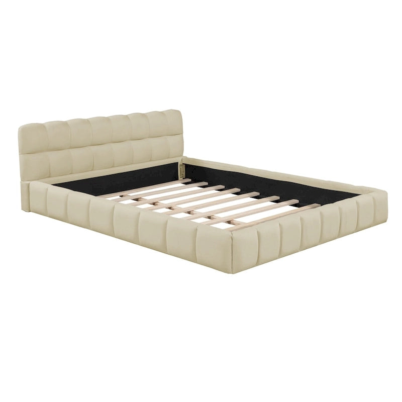 Cadre de lit plateforme Queen Size en tissu épais