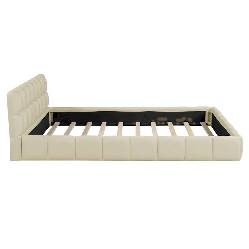 Cadre de lit plateforme Queen Size en tissu épais