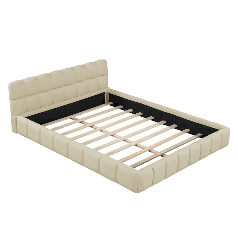 Cadre de lit plateforme Queen Size en tissu épais