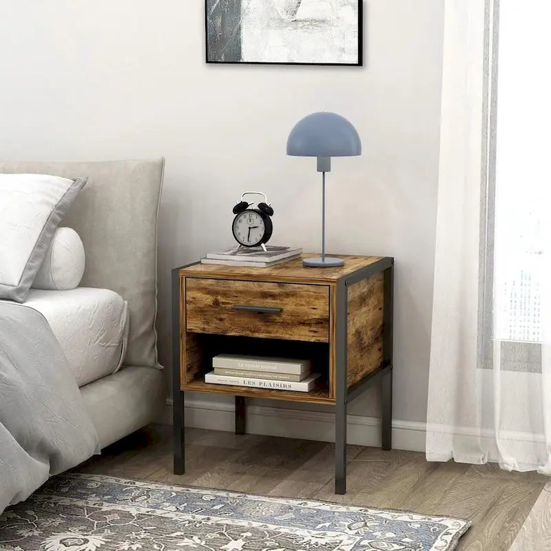 Commode à 6 tiroirs ou 2 tables de chevet marron rustique
