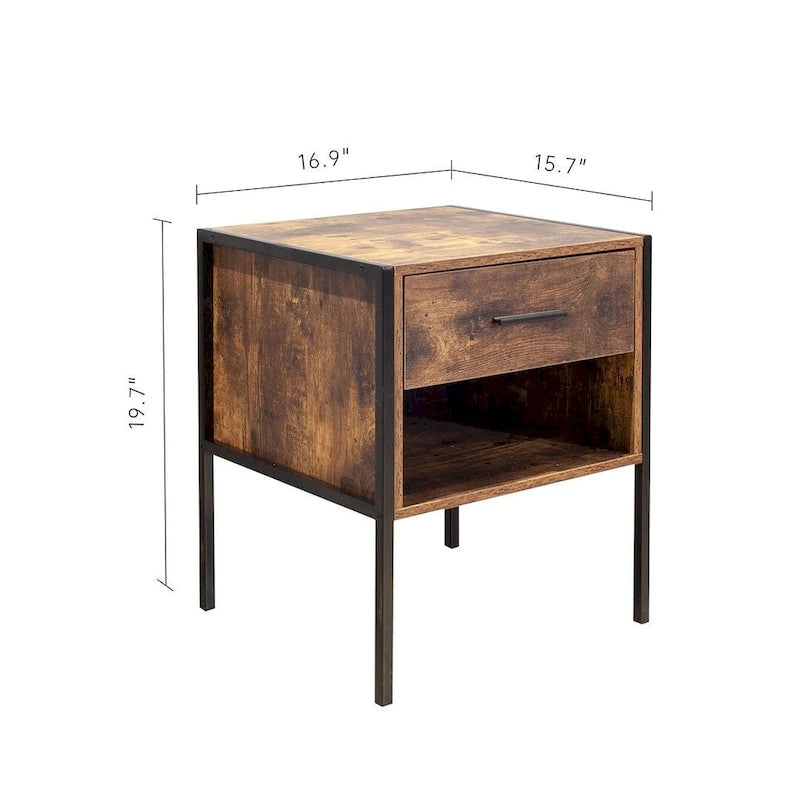 Commode à 6 tiroirs ou 2 tables de chevet marron rustique