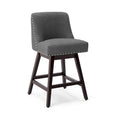  26 in. Counter Height Upholstered Wood Frame Swivel Bar Stool with Farbic Seat  of 4 - 19.6D x 19.6W x 37H