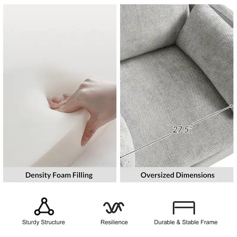 Fauteuil inclinable moderne 38 Power Rocking Swivel pour chambre de bébé avec ports USB