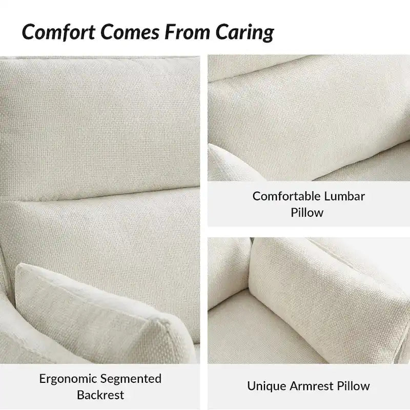 Fauteuil inclinable moderne 38 Power Rocking Swivel pour chambre de bébé avec ports USB